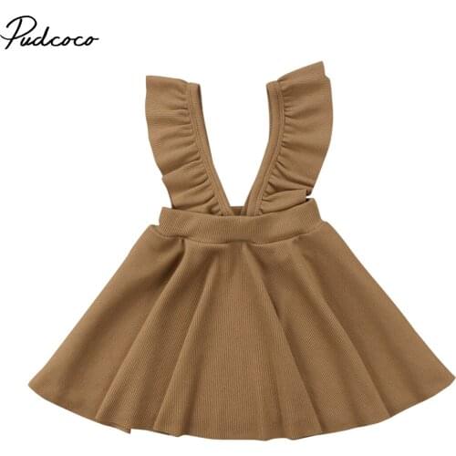 2018 Brand New Infant Toddler Child Kid Baby Princess Girls Strap Party Pageant Tutu Dress Ruffled Clothes Solid Outfit Dress
