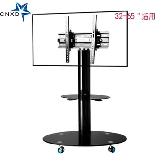 Mobile TV Stand Bracket Floor TV Carts with Adjustable Shelf and Flat Screen Mount Fits 32" to 65"Monitors