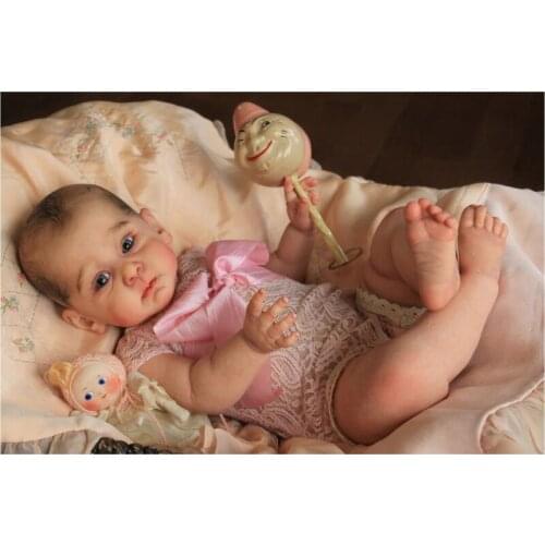 23 Inch Lifelike Doll Kit Unpainted DIY Baby Newborn Toddler Eyeless Realistic Dolls Parts Vinyl Body Accessories