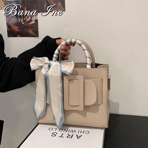 Luxury Women Bag Top Brand Handbags Classic Square Big Buckle Tote Bags For Women Crossbody Bags Solid Color Handbags