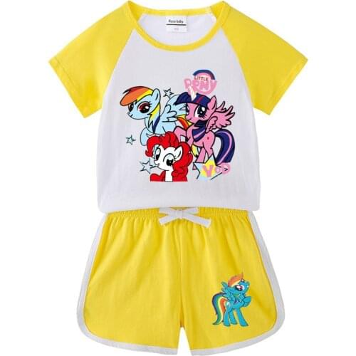 My Little Pony Summer Baby Clothing Sets Kids Boy Tshirt Cartoon Print for Girls Toddler Boy Cotton Tops Baby Boy Summer Clothes