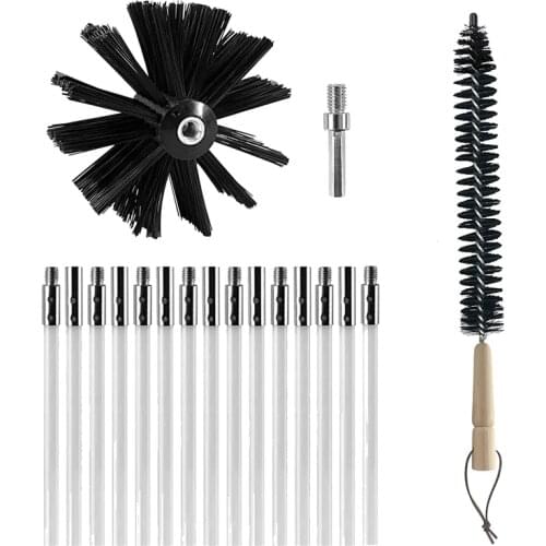 Dryer Vent Cleaning Brush Lint Remover with Lint Brush,Fireplace Chimney Brushes, Extends Up to 20 Feet