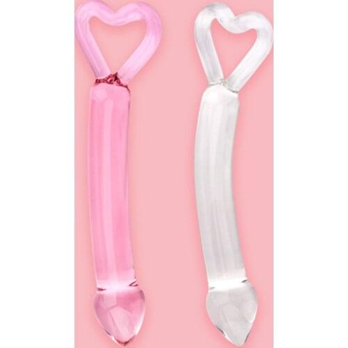 Glass Butt Plug Crystal Pyrex Glass Dildo Heart Shape Ring Prostate Massager Women vaginal Masturbation Anal Dildo sex toys