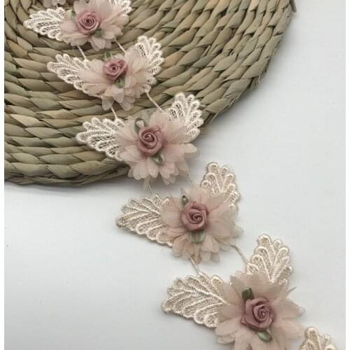 1Yard Chrysanthemum Three-dimensional Lace DIY Patckwork Quilting Craft Clothing Home Textiles Material Accessories