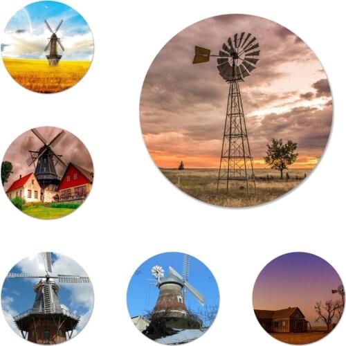 Windmill farmhouse Icons Pins Badge Decoration Brooches Metal Badges For Clothes Backpack Decoration