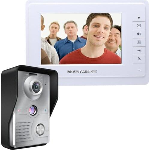 FREE SHIPPING 7 Inch Weatherproof Video Door Phone Doorbell Intercom Kit 1-camera 1-monitor Night Vision 700TVL Video Intercom