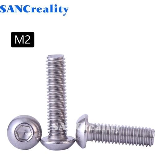 M2 304 Stainless Steel Screw Hexagon Hex Socket Button Head Screws/Mushroom Head Bolt