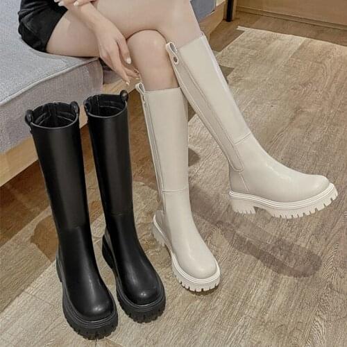 Womens Mid Calf Boots Boots-Women Round Toe Winter Footwear Female Shoes Chelsea Sexy Thigh High Heels High Sexy Lolita 2021