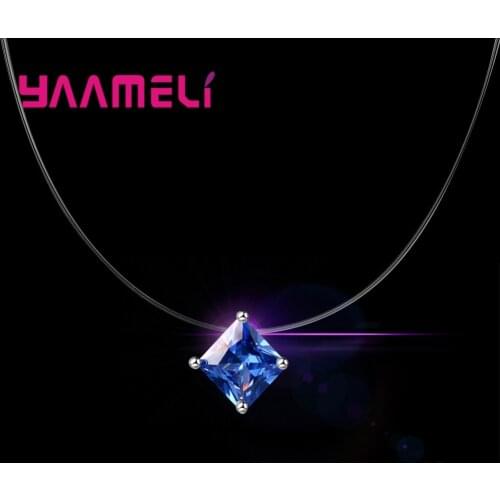 Original Necklace Women Invisible Rhinestones Transparent Fishing Line Chain Pendant Necklaces Fashion Jewelry collier