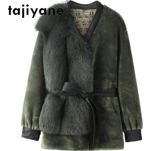 Winter Women Coats 2021 100% Wool Jackets Woman Real Fox Fur Placket Coat Female Clothes Luxury Mujer Parkas TN1434