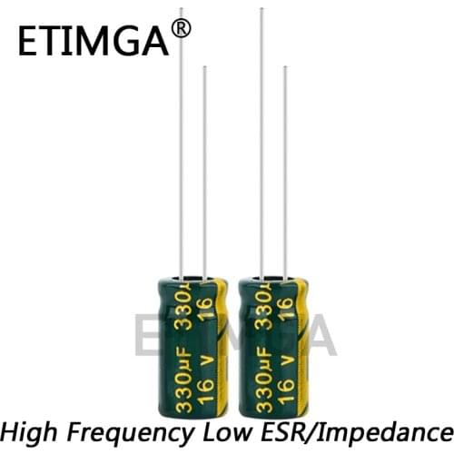 20pcs/lot 330uf16V Low ESR/Impedance High Frequency Aluminum Electrolytic Capacitor Size 6*12 16V 330uf 20