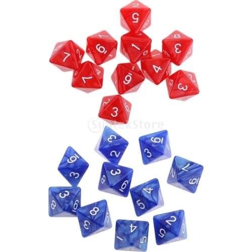 20pcs Acrylic 8 Sided Dices D8 Polyhedral Dies for D&D RPG Party Board Games