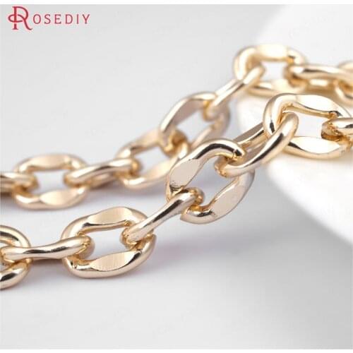 29876-G)2 Meters 10*8MM Aluminum Champagne Gold Oval Shape Link Chains Necklace Chains Diy Jewelry Findings Accessories