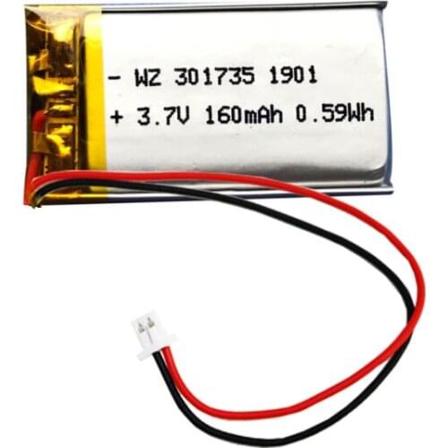 301735-160mah Bluetooth headset selfie stick 3.7V rechargeable polymer lithium battery