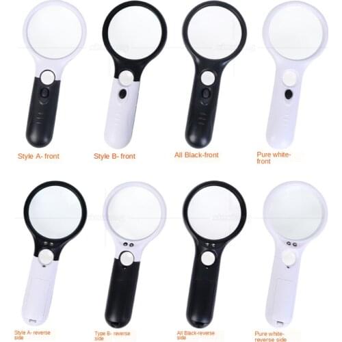 3x 45x double lens three LED light handheld with light reading identification jewelry magnifying glass e-commerce explosion