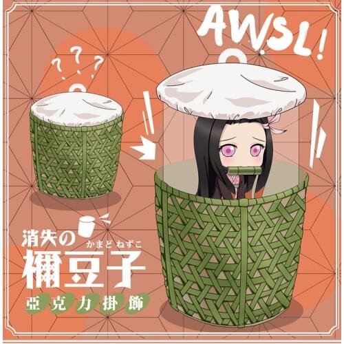 Anime Demon Slayer Kamado Nezuko Keychain Cosplay Acrylic Figure Keyring 6036 Kids Toy