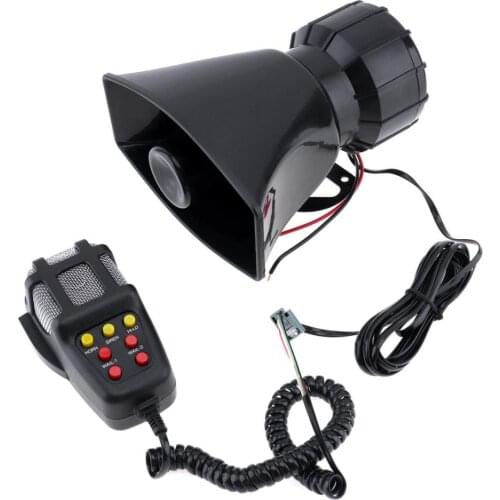Car Horn Loud Motorcycle Siren Vehicle Truck Warning Alarm Loudspeaker Plastic Police Firemen 7 Sound DC 12V 100W