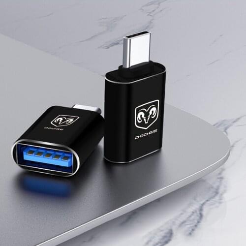 1pcs Car Type-C Turn USB Interface Converter For Dodges Accessories Journey Ram 1500 Challenger Caliber Charger Viper Caravan