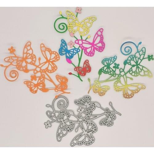Butterflies, flowers, 4 butterfly metal cutting molds, crafts, kraft paper cards, scrapbooks, photo albums