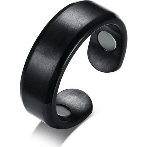 BC Health Care Men Ring Magnetic Therapy Black Male Jewelry Stainless Steel Balance Therapy Energy Germanium Bijoux