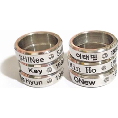 3 Colors Kpop Shine Ring Stainless Steel Finger Rings Jewelry Rings Accessories for Men Women Jewelry