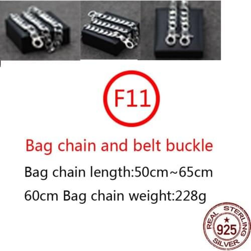 F11 S925 sterling silver bag chain trousers chain cross flower glossy shape personality fashion retro tide brand punk style
