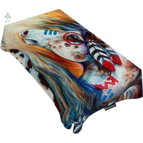Spirit Indian War Horse Art Table Cover For Dining Bbq Picnic Coffee Desk