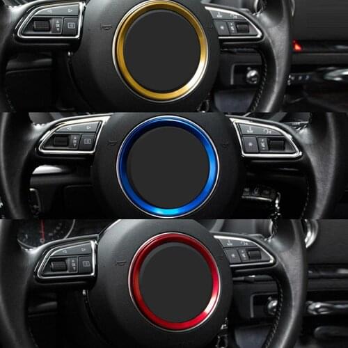 ESPEEDER Steering Wheel Center Decoration Cover Trim Auto Interior JDM For Audi A1 A3 S3 A4 A5 S5 A7 S7 Q3 Q5 TT Blue Red Gold
