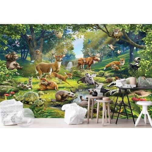 Custom photo wallpaper for walls 3 d wall murals wallpaper Animal elk reef rabbit turtles children house fresco background wall