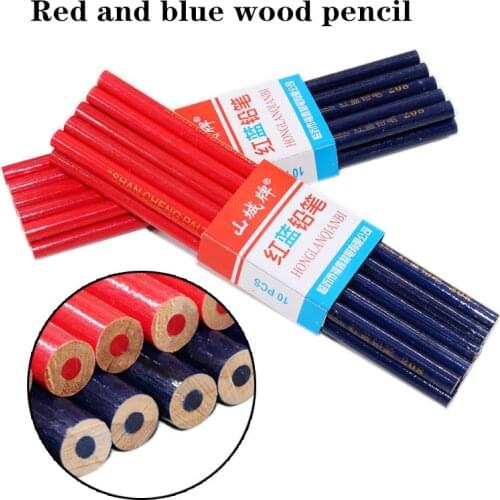 10/20pcs red and blue round rod pencil carpenters pen marking point carpenters marker
