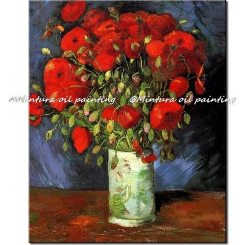 Red Poppy Of Vincent Van Gogh Handmade Reproduction H.Q Flower Oil Painting On Canvas Wall Art Picture For Home Decoration
