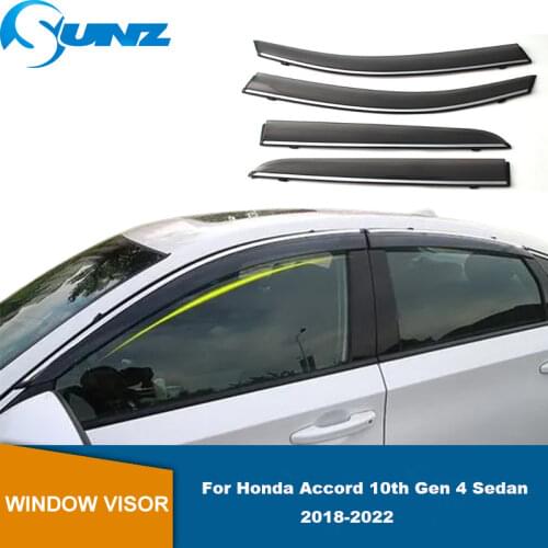 Window Visor Rain Guard Deflector With Tape Compatible With 2018 2019 2020 2021 10th Gen For Honda Accord 4 Door Sedan SUNZ