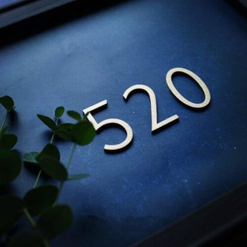 1pcs Brass Numbers Hotel Door Outdoor Number Metal Plate Flat Room Home Apartment Number Vintage House Numbers Numbered Tags