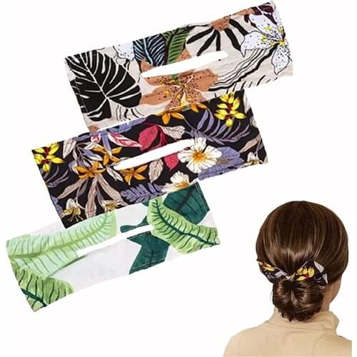 Deft Bun Fashion Hair Bands Women Girls Summer Knotted Wire Headband Print 6 Colors Headwear Hair Styling Accessories Headdress