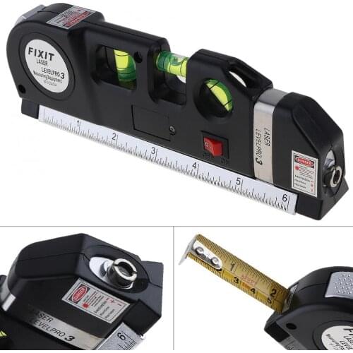 Multipurpose Horizon Vertical Measure Level Laser LV03 Aligner Bubbles Ruler Tool with Tape for Daily Life Measurement