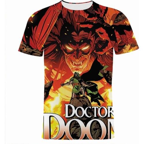 Fashion Summer Children T-shirts Marvel Doctor Doom 3D Print Oversized Men T Shirt Short Sleeve Harajuku Female Tee Shirts