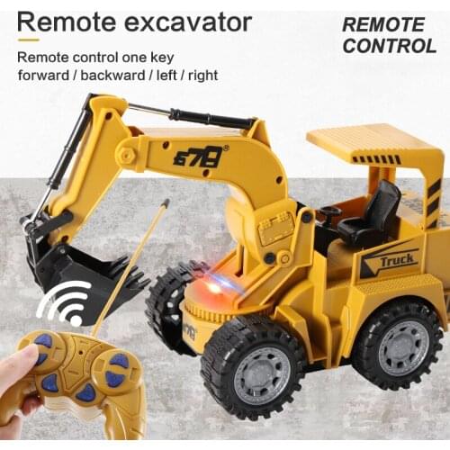 Fashion 8077E RC Truck Remote Control Excavator Electric Construction Toy RC drilling Truck for Children Crane Bulldozer Toys