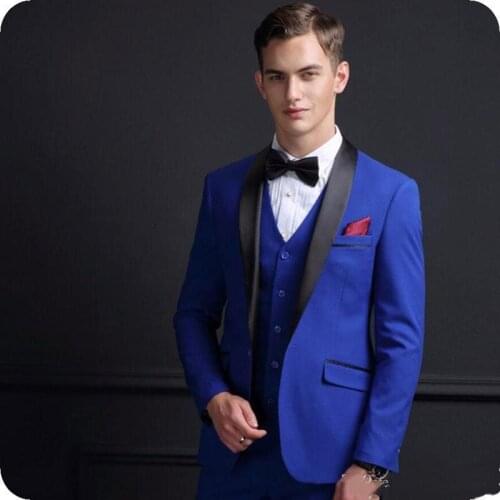 2019 New Arrival Royal Blue Groom Tuxedos Men Suits for Wedding Male Suits Slim Fit Custom Made Boy Friend Suit 3 Pieces