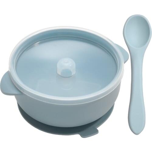 Childrens Tableware Sets Feeding Silicone Cookware Waterproof Suction Bowl With Lid Training Dishes Plates And Spoon Baby Stuff