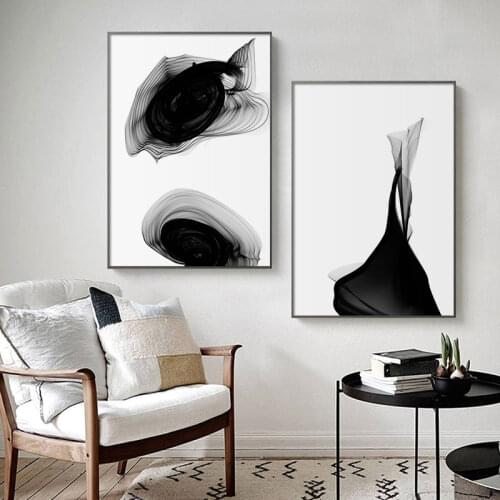 Nordic Black White Art Wall Art Canvas Painting Posters Prints Abstract Line Picture for Living Room Mordern Home Decor