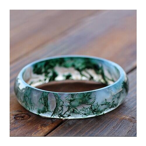 Natural Chalcedony 3D Carved plant Bangles Women Amulet Nephrite Jades Jewelry