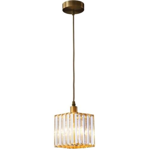 New Arrival LED Pendant Lamp Creative Square Crystal Light For Foyer Bedroom Bedside Decoration Modern Brass Lighting Fixture