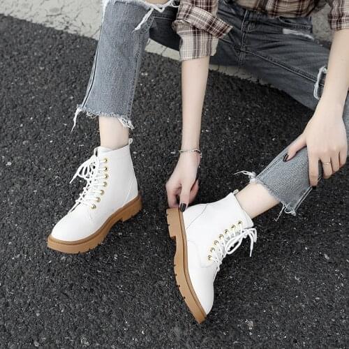 Okkdey Autumn 2020 new leisure belt Martin boots Korean version of the fashion solid womens boots