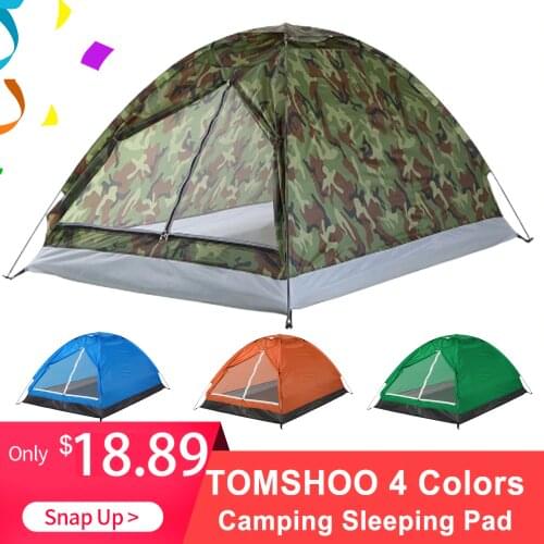 Outdoor 2 Persons Camping Tent 200 * 130 * 110cm PU1000mm Polyester Single Layer Tent Portable Camouflage Hiking Outdoor Tent
