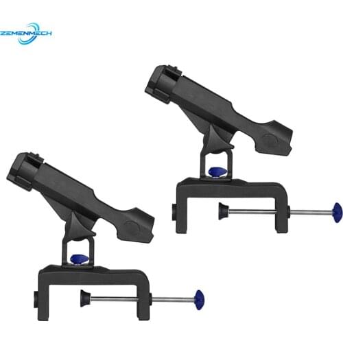 2PCS 360 Degree Adjustable Fishing Rod Rack Holder Clamp On Kayak Boat Support Pole Stand For Fishing Rod Marine Ponton Rubber