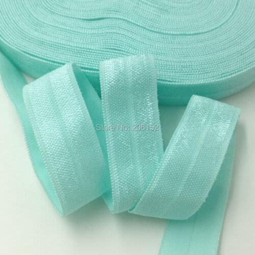 Good Quality DIY Headband Fold Over Elastic 5/8" Aqua FOE Ribbon Wholesale for Hair Accessories 101colors Available 10yards/lot