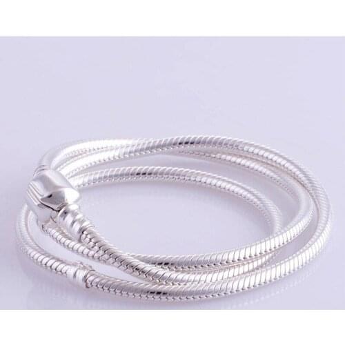 QANDOCCI 925 Sterling-Silver-Jewelry Snake Necklaces for Women DIY Beads Jewelry Making Fits Pendant Charms Jewelry