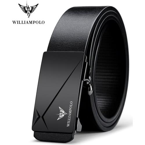 Williampolo Men Belt Genuine Leather Luxury Fashion High Quality Automatic Buckle Classic Alloy Buckle Belt Gift PL18168-69P