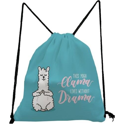 Sheep Letter Print Backpack Lovely Animal Drawstring Bags Casual Softback Bag Unisex Gym Travel Storage Bag Portable School Bags
