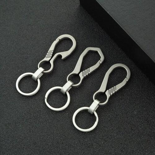 Titanium car key chain mens waist hanging key chain womens ring ring key pendant personality creative simplicity